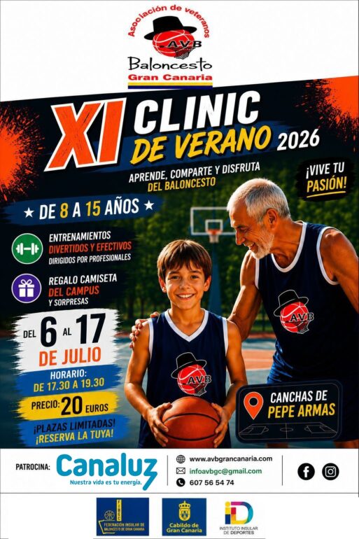 Canaluz y Carmelo Cabrera impulsan el XI Clínic de baloncesto en las canchas de Pepe Armas